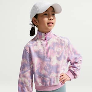 Nike Sportswear Club Fleece Big Kids' (Girls') Long-Sleeve Half-Zip Top