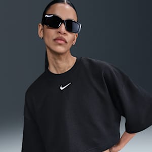 Playera de manga corta de French Terry holgada cropped para mujer Nike Sportswear Phoenix Fleece