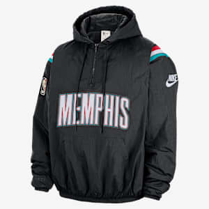 Sudadera con gorro de medio cierre Nike Therma-FIT de la NBA para hombre Memphis Grizzlies Hardwood Classics