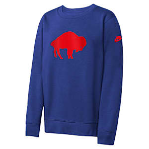 Sudadera de cuello redondo sin cierre Nike de la NFL para niños talla grande Buffalo Bills Rewind Club