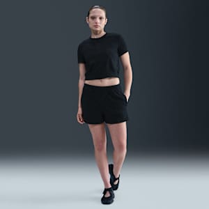 Shorts de French Terry con estampado de tiro medio para mujer Nike Sportswear Chill Terry