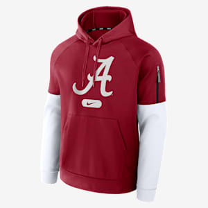 Sudadera con gorro sin cierre universitaria Nike Therma para hombre Alabama Crimson Tide Fitness