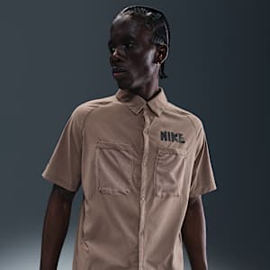 Nike Dri-FIT UV Kurzarm-Laufoberteil mit Knopfleiste (Herren)