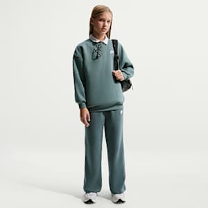 Nike Sportswear Club Fleece bukse med vide ben til jente