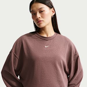 Sudadera de cuello redondo de French Terry oversized para mujer Nike Sportswear Chill Terry