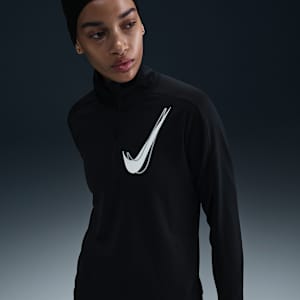 Capa intermedia de correr Dri-FIT de medio cierre para mujer Nike Swoosh