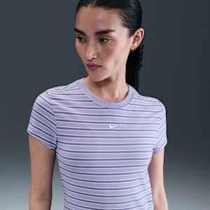 ナイキ スポーツウェア チル ニット ウィメンズ スリム ストライプド Tシャツ