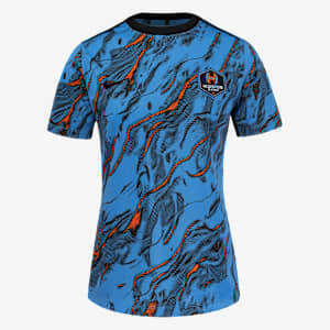 Playera de manga corta Nike de la NWSL para antes del partido para mujer Houston Dash 2025