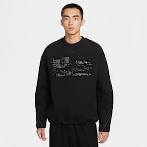 เสื้อคอกลมผ้าฟลีซผู้ชายพร้อมส่วนเน้นสะท้อนแสง Nike Tech