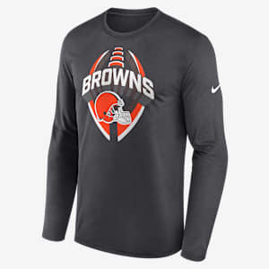 Playera de manga larga Nike Dri-FIT de la NFL para hombre Cleveland Browns Legend Icon