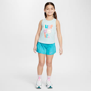 Conjunto de camiseta de tirantes y shorts para niños talla pequeña Nike Dri-FIT Sunny Swoosh