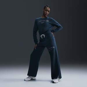 Pants con logotipo de piernas anchas y tiro alto para mujer Nike Sportswear Phoenix Fleece