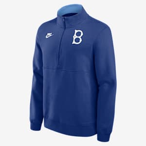Brooklyn Dodgers Cooperstown Men's Nike MLB 1/2-Zip Crew
