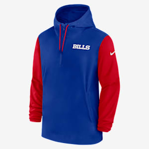 Buffalo Bills Sideline Pre-Game Player Men's Nike NFL 1/2-Zip Hooded Jacket