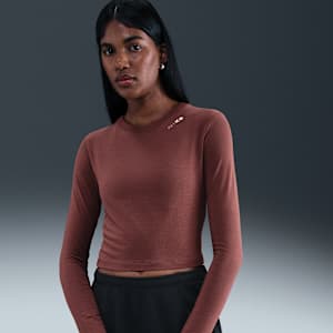 Playera de manga larga slim cropped para mujer Nike Sportswear Chill Knit