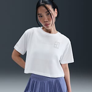 Playera de tenis de manga corta Dri-FIT cropped para mujer Nike Slam