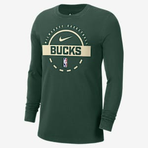 Playera de entrenamiento de manga larga Nike de la NBA para hombre Milwaukee Bucks