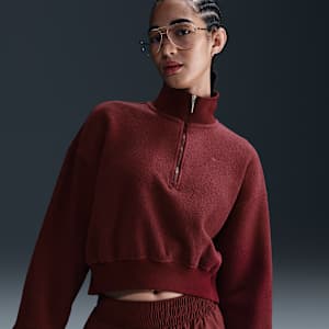 Nike Sportswear Phoenix Plush Women's Oversized 1/4-Zip Cropped Cosy Fleece Sweatshirt