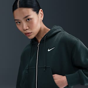 나이키 스포츠웨어 피닉스 플리스 여성 루즈 풀집 크롭 후디