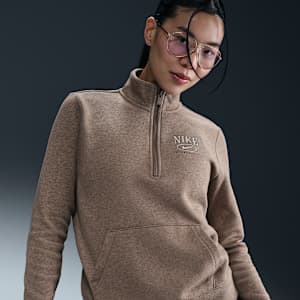 Nike Sportswear Club Fleece Women's Mock-Neck 1/2-Zip Graphic Top