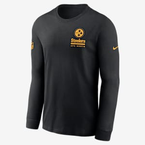 Pittsburgh Steelers Sideline Team Issue Men's Nike Dri-FIT NFL Long-Sleeve T-Shirt