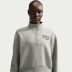 Nike Sportswear Part superior amb cremallera d'un quart oversized de teixit Fleece - Dona