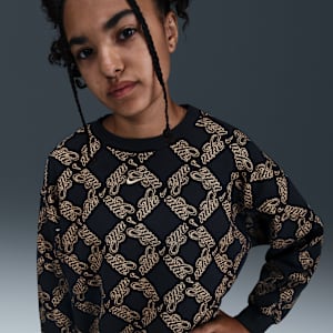 Felpa oversize stampata a girocollo Nike Sportswear Club Fleece – Ragazzi/e (Ragazze)