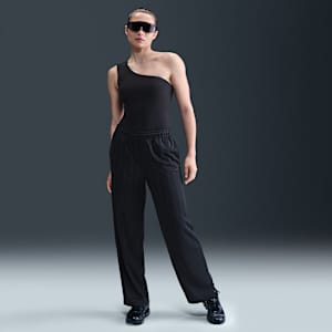 Pants deportivos de jacquard a rayas de tiro medio holgados para mujer Nike Sportswear