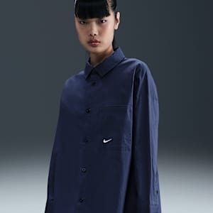 Nike Sportswear Chill Poplin Women's Loose Long-Sleeve Button-Up Top