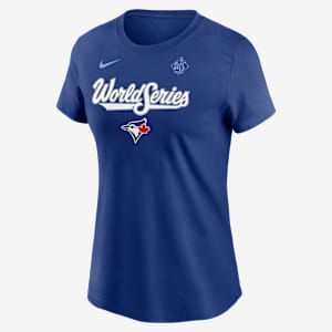 Playera Nike de la MLB para mujer de los Toronto Blue Jays 2025 World Series Participant Authentic Collection