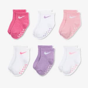 Nike Baby (12-24) Pop Colour Ankle Gripper Socks (6 Pairs)