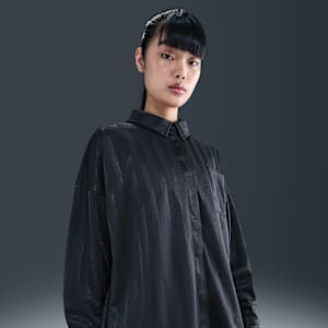 ナイキ スポーツウェア ウィメンズ オーバーサイズド ジャカード ストライプ ボタンダウン シャツ