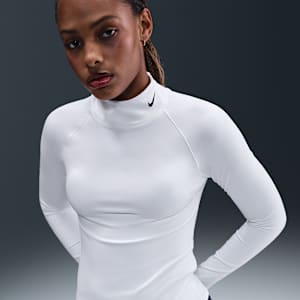 Playera de manga larga Dri-FIT de cuello alto para mujer Nike Pro