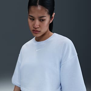 ナイキ スポーツウェア フェニックス フリース ウィメンズ ルーズ ショートスリーブ クロップド フレンチテリー トップ