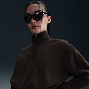 Nike Sportswear Phoenix Plush Women's Oversized 1/4-Zip Cropped Cosy Fleece Sweatshirt