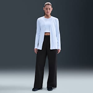 Pants de tiro alto con dobladillo abierto holgados para mujer Nike Sportswear Chill Poplin