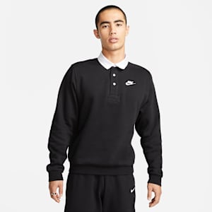 Nike Club Fleece Men's Brushed-Back Long-Sleeve Polo