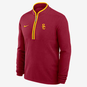 Playera de manga larga universitaria Nike Dri-FIT de medio cierre para hombre USC Victory