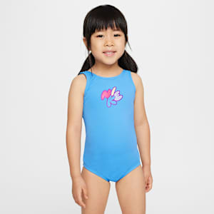 Traje de baño de una pieza con diseño de espalda en U para niñas talla pequeña Nike Swim