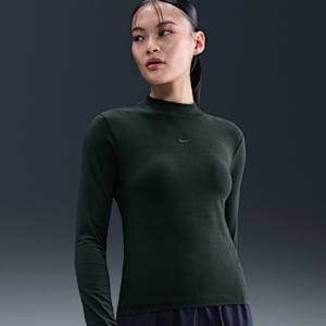 Playera de manga larga slim con cuello alto para mujer Nike Sportswear Chill Knit
