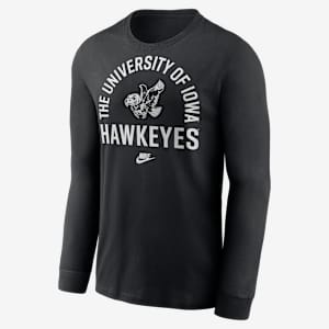 Iowa Legacy Arched Logo Men's Nike College Long-Sleeve T-Shirt