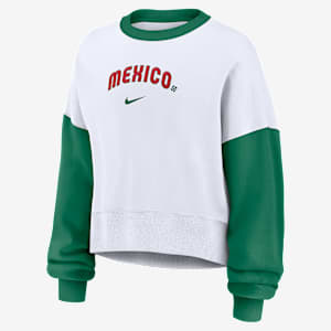 Sudadera de cuello redondo sin cierre Nike para mujer Mexico National Baseball Team 2026 World Baseball Classic