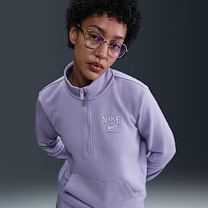 Playera de cuello alto con gráfico y medio cierre para mujer Nike Sportswear Club Fleece