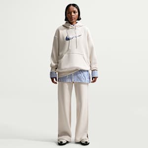 Nike Sportswear Phoenix Fleece Women's High-Waisted Wide-Leg Logo Trousers