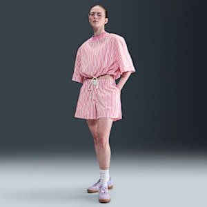 Shorts a rayas de tiro medio holgados para mujer Nike Sportswear Chill Poplin