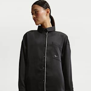 Playera de manga larga oversized de satén para mujer Nike Sportswear