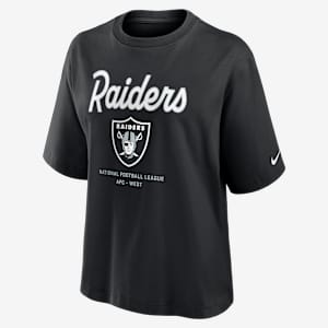 Las Vegas Raiders Essential Script Boxy Women's Nike NFL T-Shirt