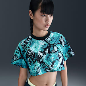 Playera con gráfico oversized cropped para mujer Nike x NorBlack NorWhite