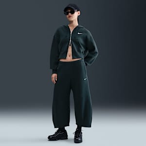 나이키 스포츠웨어 피닉스 플리스 여성 루즈 핏 미드라이즈 배럴 팬츠