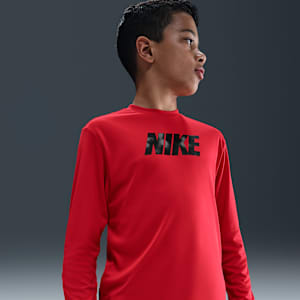 Playera de manga larga Dri-FIT para niño talla grande Nike Swim Hydroguard